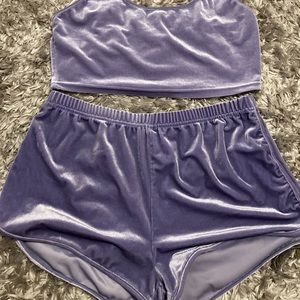 Lavender velvet sleep set